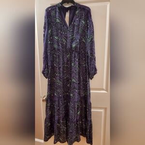 Belle Sky Long Sleeve Light Blue and Light Green Dress